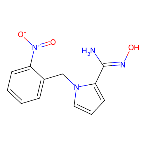 N'-hydroxy-1-[(2-nitrophenyl)methyl]pyrrole-2-carboximidamide structure