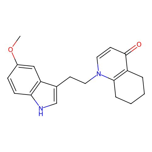 1-[2-(5-methoxy-1H-indol-3-yl)ethyl]-5,6,7,8-tetrahydroquinolin-4-one structure