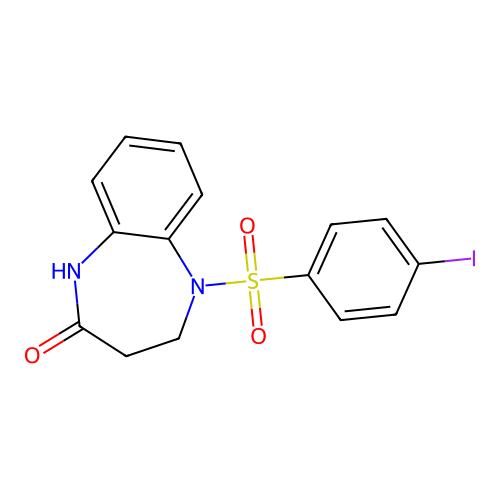 5-[(4-iodophenyl)sulfonyl]-1,3,4,5-tetrahydro-2H-1,5-benzodiazepin-2-one structure