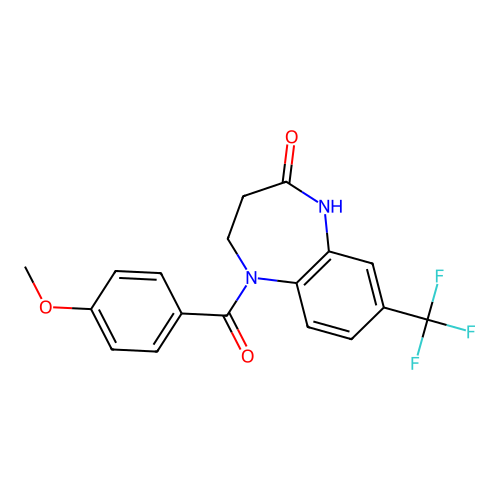 5-(4-methoxybenzoyl)-8-(trifluoromethyl)-1,3,4,5-tetrahydro-2H-1,5-benzodiazepin-2-one structure