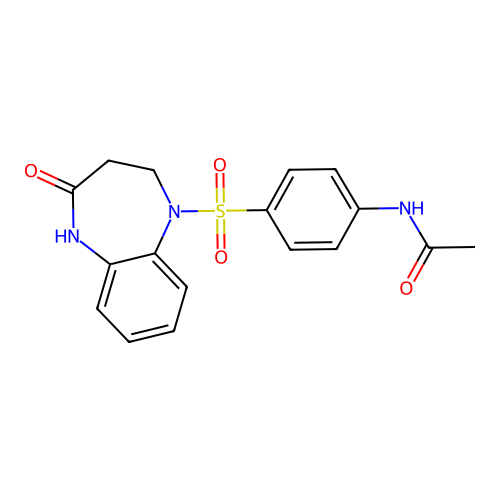 N-{4-[(4-oxo-2,3,4,5-tetrahydro-1H-1,5-benzodiazepin-1-yl)sulfonyl]phenyl}acetamide structure