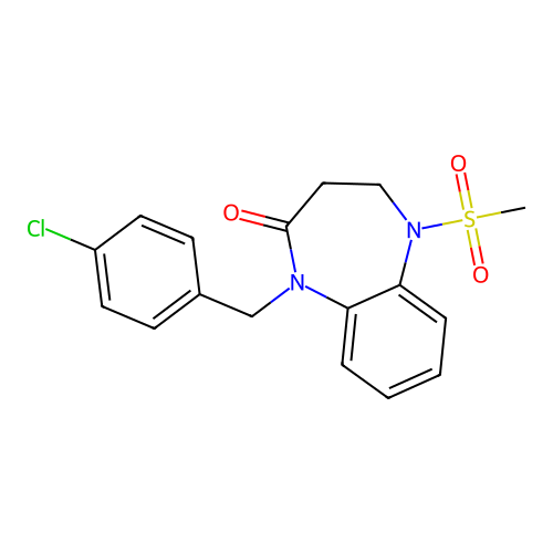 1-(4-chlorobenzyl)-5-(methylsulfonyl)-1,3,4,5-tetrahydro-2H-1,5-benzodiazepin-2-one structure