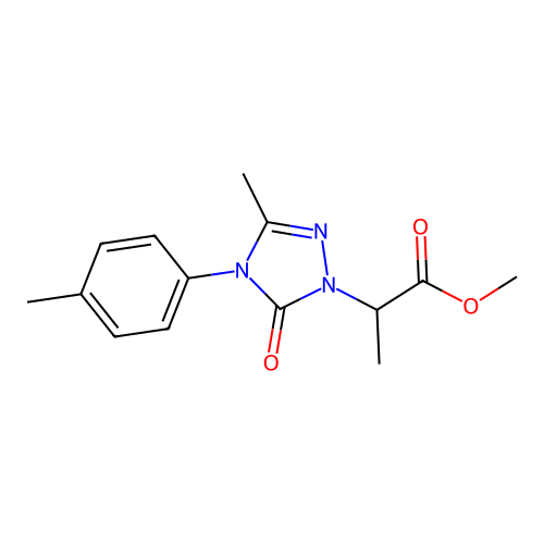 methyl 2-[3-methyl-4-(4-methylphenyl)-5-oxo-4,5-dihydro-1H-1,2,4-triazol-1-yl]propanoate structure