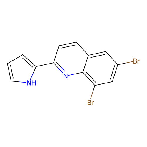 6,8-dibromo-2-(1H-pyrrol-2-yl)quinoline structure