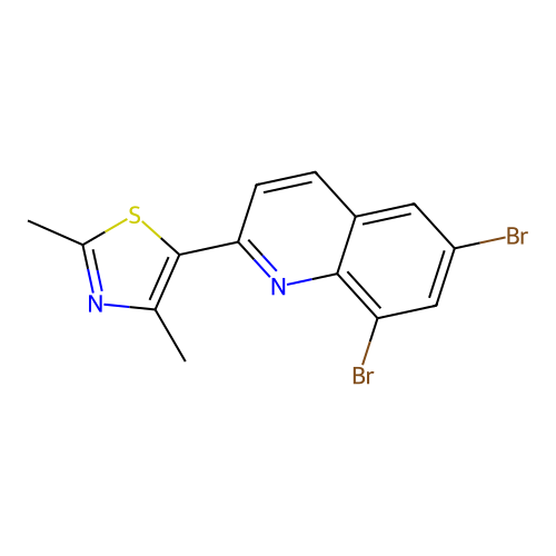 6,8-Dibromo-2-(2,4-dimethyl-1,3-thiazol-5-yl)quinoline structure