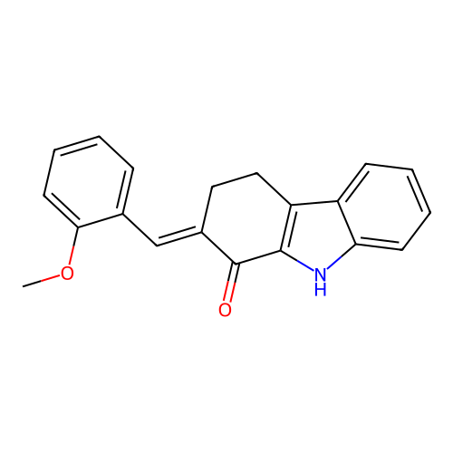 2-[(2-methoxyphenyl)methylidene]-4,9-dihydro-3H-carbazol-1-one structure