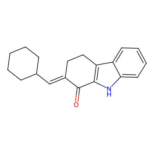 2-(cyclohexylmethylidene)-2,3,4,9-tetrahydro-1H-carbazol-1-one structure