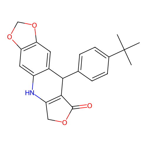 9-[4-(tert-butyl)phenyl]-6,9-dihydro[1,3]dioxolo[4,5-g]furo[3,4-b]quinolin-8(5H)-one structure
