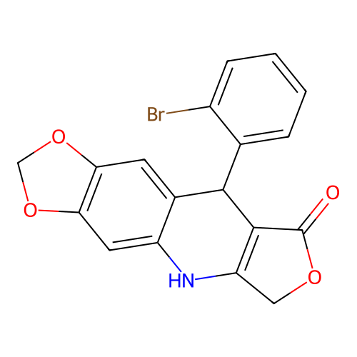 9-(2-bromophenyl)-6,9-dihydro[1,3]dioxolo[4,5-g]furo[3,4-b]quinolin-8(5H)-one structure