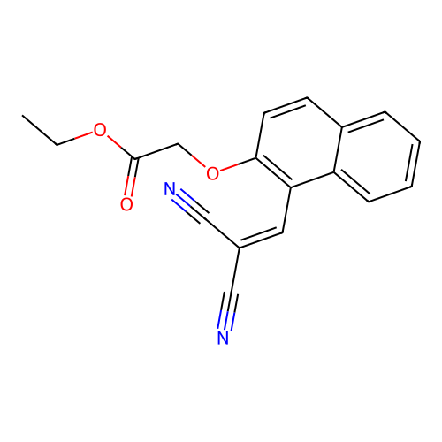 Ethyl 2-{[1-(2-cyano-3-nitrilo-1-propenyl)-2-naphthyl]oxy}acetate structure
