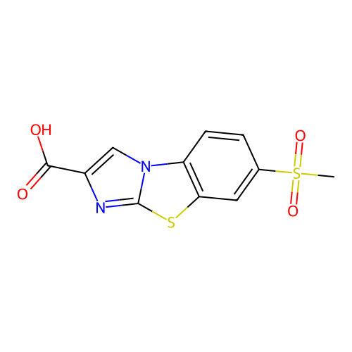 7-(Methylsulfonyl)imidazo[2,1-b][1,3]benzothiazole-2-carboxylic acid structure