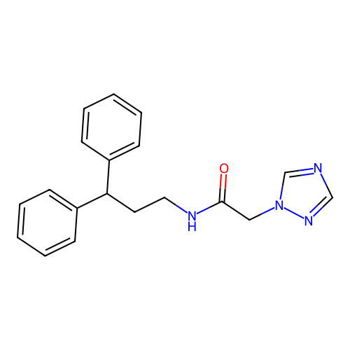 N-(3,3-diphenylpropyl)-2-(1H-1,2,4-triazol-1-yl)acetamide structure