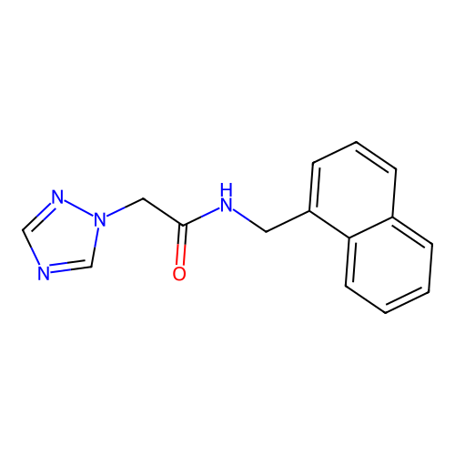 N-(1-naphthylmethyl)-2-(1H-1,2,4-triazol-1-yl)acetamide structure