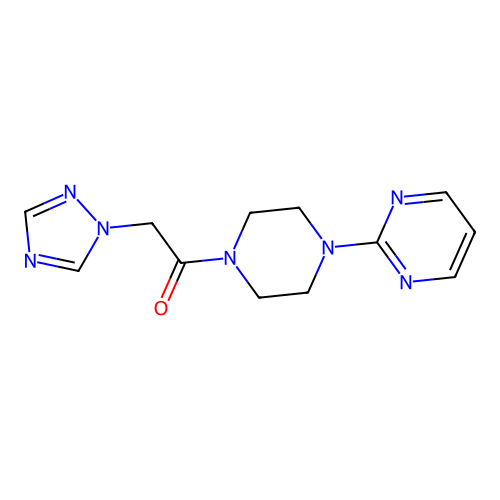 1-[4-(pyrimidin-2-yl)piperazin-1-yl]-2-(1H-1,2,4-triazol-1-yl)ethan-1-one structure