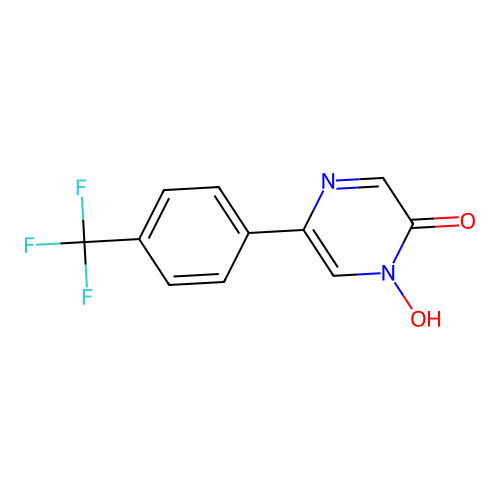 1-hydroxy-5-[4-(trifluoromethyl)phenyl]-2(1H)-pyrazinone structure