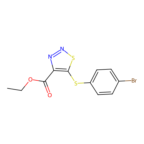 Ethyl 5-[(4-bromophenyl)sulfanyl]-1,2,3-thiadiazole-4-carboxylate structure