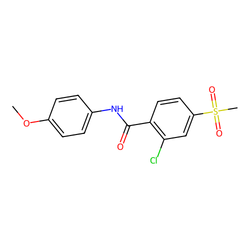 2-chloro-N-(4-methoxyphenyl)-4-(methylsulfonyl)benzenecarboxamide structure