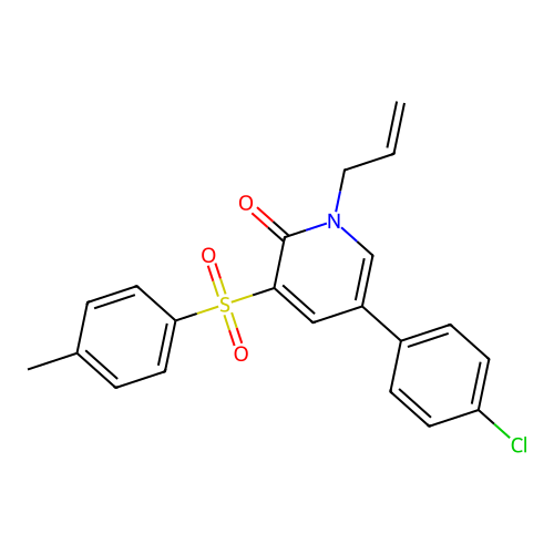1-allyl-5-(4-chlorophenyl)-3-[(4-methylphenyl)sulfonyl]-2(1H)-pyridinone structure