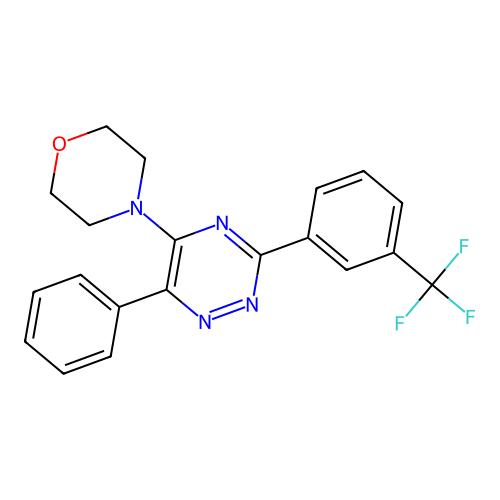 5-Morpholino-6-phenyl-3-[3-(trifluoromethyl)phenyl]-1,2,4-triazine structure