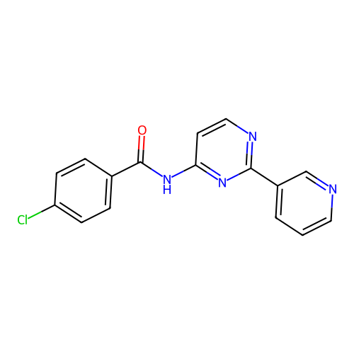 4-chloro-N-[2-(3-pyridinyl)-4-pyrimidinyl]benzenecarboxamide structure