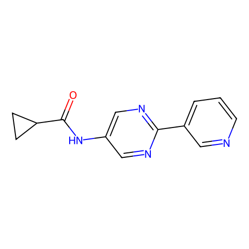 N-[2-(3-pyridinyl)-5-pyrimidinyl]cyclopropanecarboxamide structure