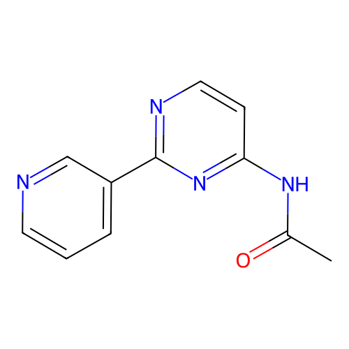 N-[2-(3-pyridinyl)-4-pyrimidinyl]acetamide structure