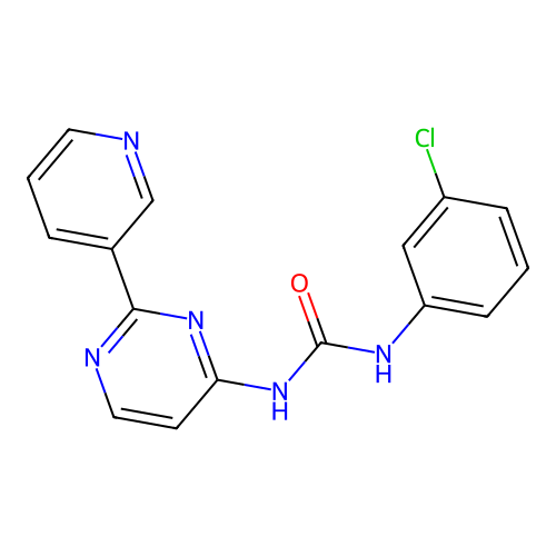 N-(3-chlorophenyl)-N'-[2-(3-pyridinyl)-4-pyrimidinyl]urea structure