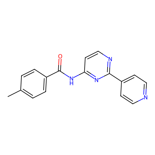 4-methyl-N-[2-(4-pyridinyl)-4-pyrimidinyl]benzenecarboxamide structure