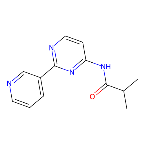 2-methyl-N-[2-(3-pyridinyl)-4-pyrimidinyl]propanamide structure
