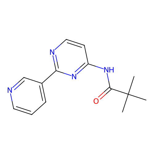 2,2-dimethyl-N-[2-(3-pyridinyl)-4-pyrimidinyl]propanamide structure