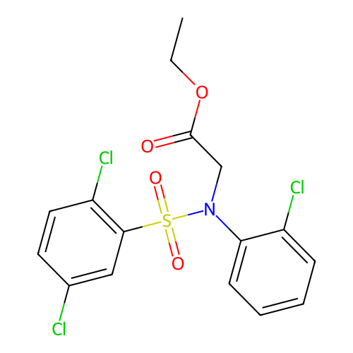 Ethyl 2-{2-chloro[(2,5-dichlorophenyl)sulfonyl]anilino}acetate structure