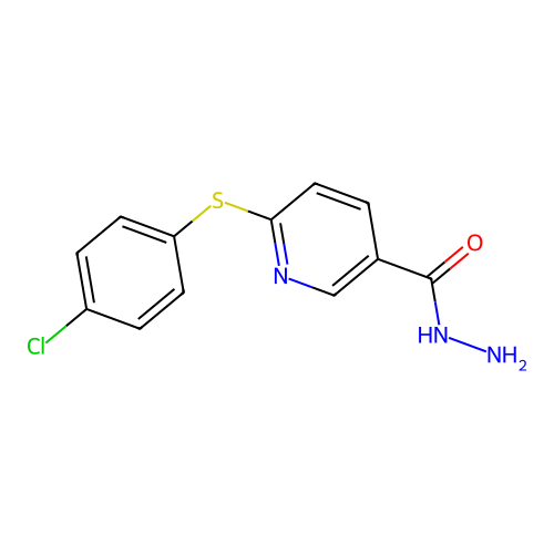 6-[(4-Chlorophenyl)sulfanyl]nicotinohydrazide structure