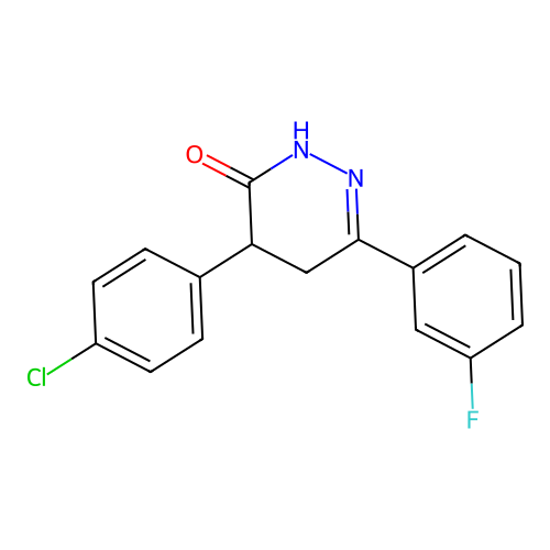 4-(4-chlorophenyl)-6-(3-fluorophenyl)-4,5-dihydro-3(2H)-pyridazinone structure