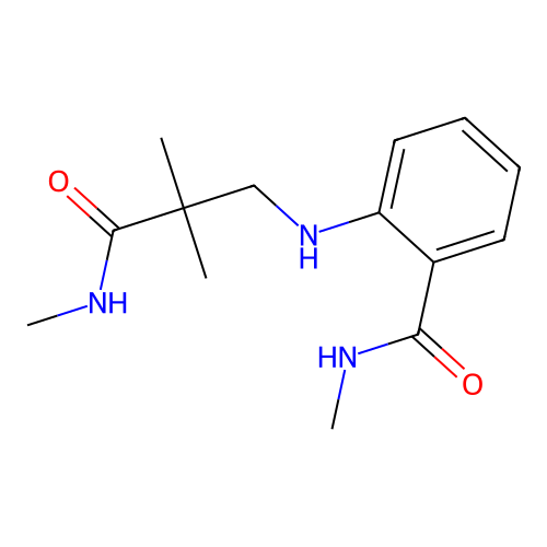 2-{[2,2-dimethyl-3-(methylamino)-3-oxopropyl]amino}-N-methylbenzenecarboxamide structure