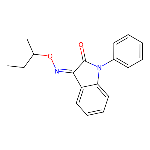 3-Butan-2-yloxyimino-1-phenylindol-2-one structure