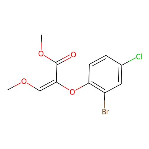 methyl (E)-2-(2-bromo-4-chlorophenoxy)-3-methoxy-2-propenoate structure