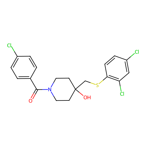 1-(4-chlorobenzoyl)-4-{[(2,4-dichlorophenyl)sulfanyl]methyl}piperidin-4-ol structure