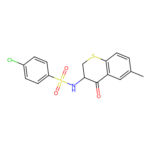 4-chloro-N-(6-methyl-4-oxo-3,4-dihydro-2H-thiochromen-3-yl)benzenesulfonamide structure