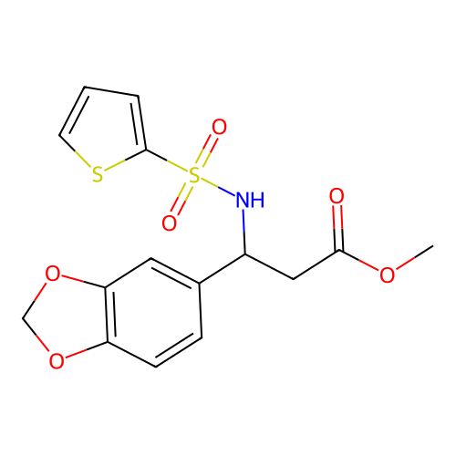 Methyl 3-(1,3-benzodioxol-5-yl)-3-[(2-thienylsulfonyl)amino]propanoate structure