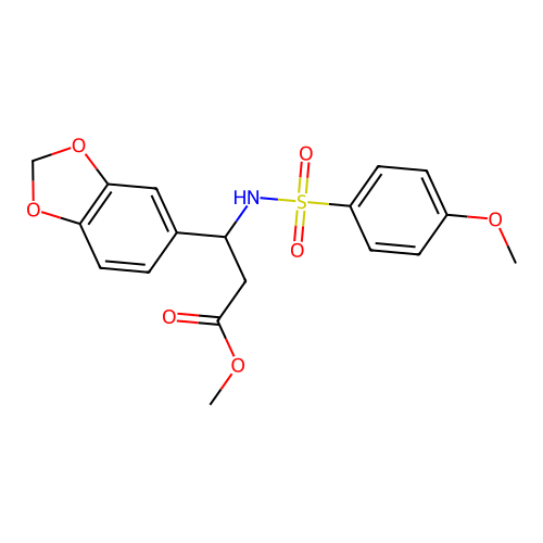 Methyl 3-(1,3-benzodioxol-5-yl)-3-{[(4-methoxyphenyl)sulfonyl]amino}propanoate structure