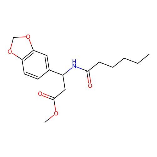 Methyl 3-(1,3-benzodioxol-5-yl)-3-(hexanoylamino)propanoate structure