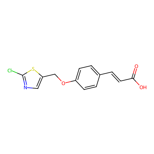 3-[4-[(2-Chloro-1,3-thiazol-5-yl)methoxy]phenyl]prop-2-enoic acid structure