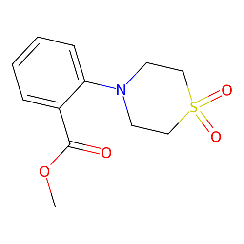 Methyl 2-(1,1-dioxo-1lambda~6~,4-thiazinan-4-yl)benzenecarboxylate structure