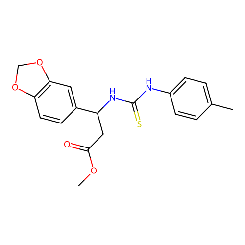 Methyl 3-(1,3-benzodioxol-5-yl)-3-[(4-toluidinocarbothioyl)amino]propanoate structure