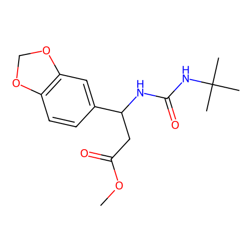 Methyl 3-(1,3-benzodioxol-5-yl)-3-{[(tert-butylamino)carbonyl]amino}propanoate structure