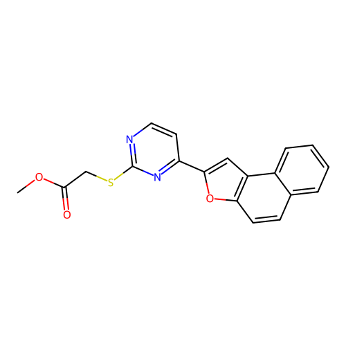 Methyl 2-[(4-naphtho[2,1-b]furan-2-yl-2-pyrimidinyl)sulfanyl]acetate structure