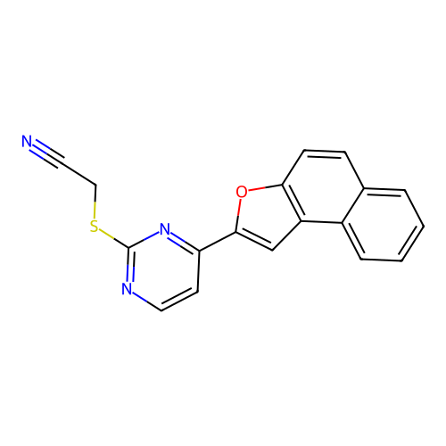 2-[(4-Naphtho[2,1-b]furan-2-yl-2-pyrimidinyl)sulfanyl]acetonitrile structure