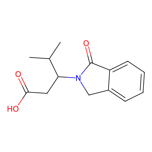4-methyl-3-(1-oxo-1,3-dihydro-2H-isoindol-2-yl)pentanoic acid structure