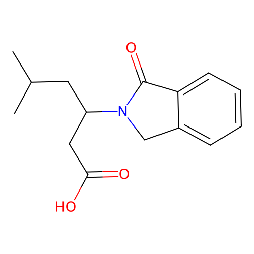 5-methyl-3-(1-oxo-1,3-dihydro-2H-isoindol-2-yl)hexanoic acid structure