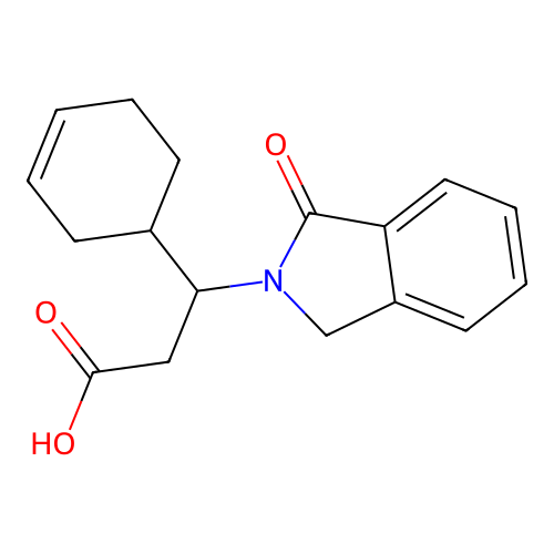 3-(3-cyclohexenyl)-3-(1-oxo-1,3-dihydro-2H-isoindol-2-yl)propanoic acid structure